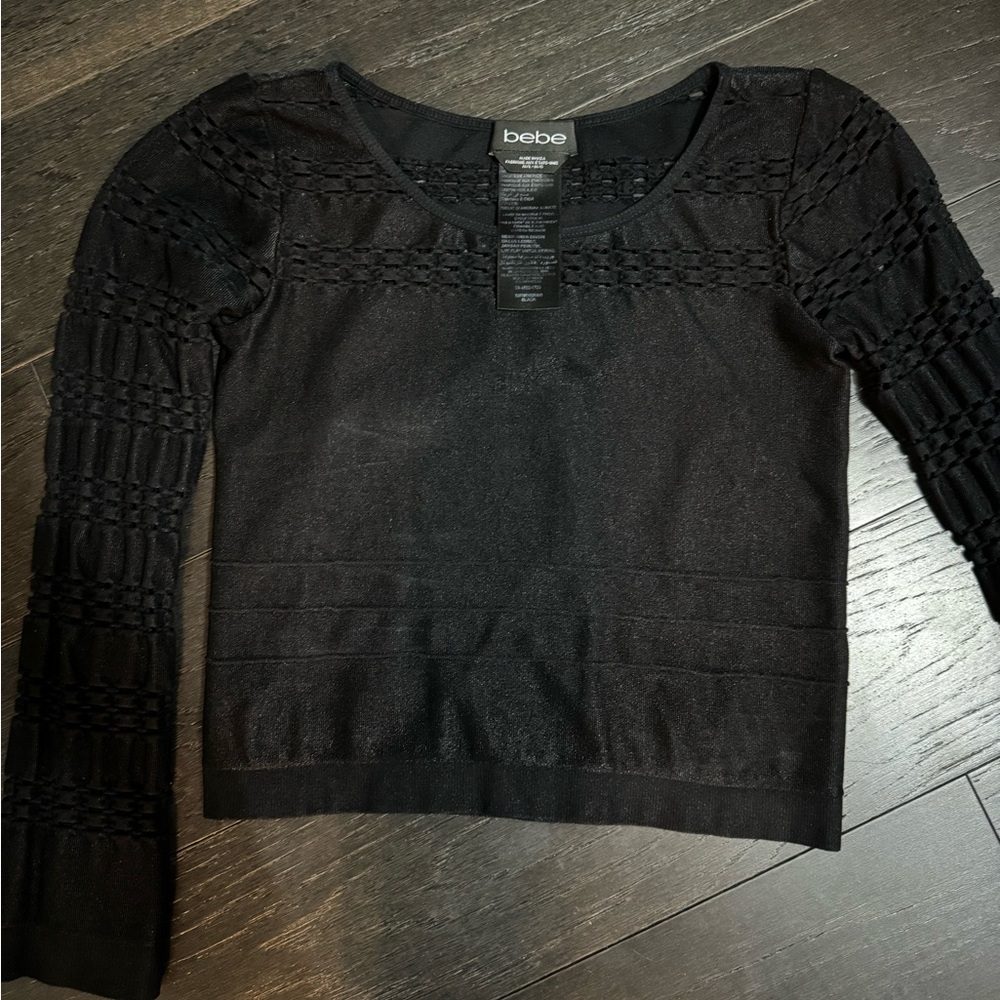Bebe black cropped top